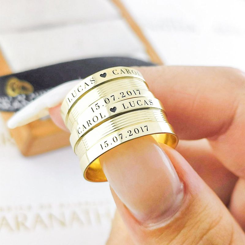 Alianças Em Ouro 18k Catar 8mm Polida Reta
