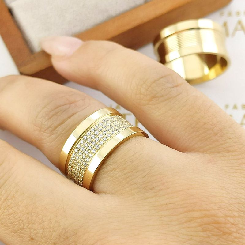 Alianças Em Ouro 18k Egito 10mm Polida Reta