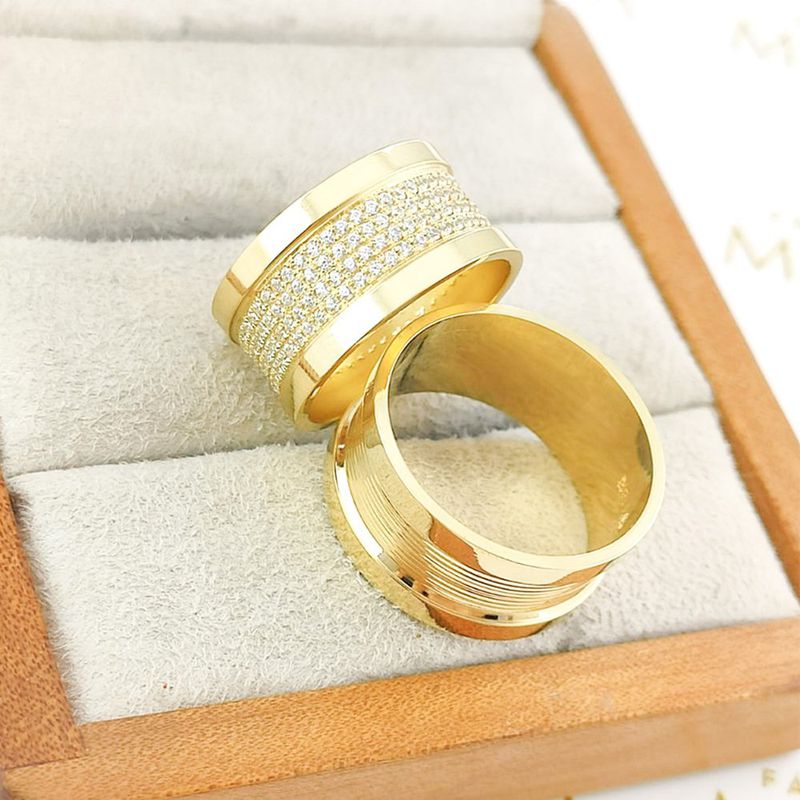 Alianças Em Ouro 18k Egito 10mm Polida Reta