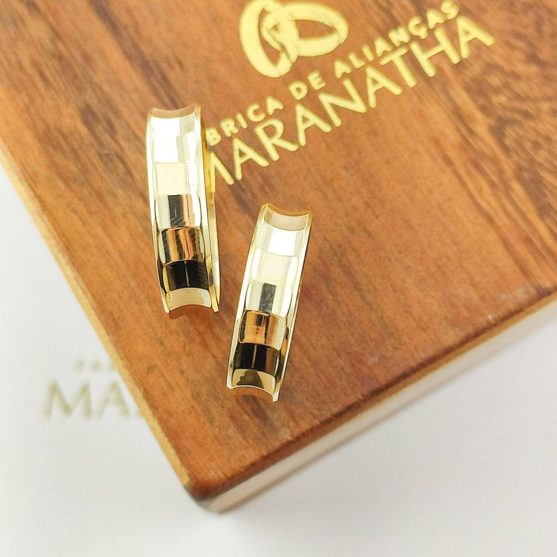 Alianças Em Ouro 18k Escócia 4mm Diamantadeira Côncava