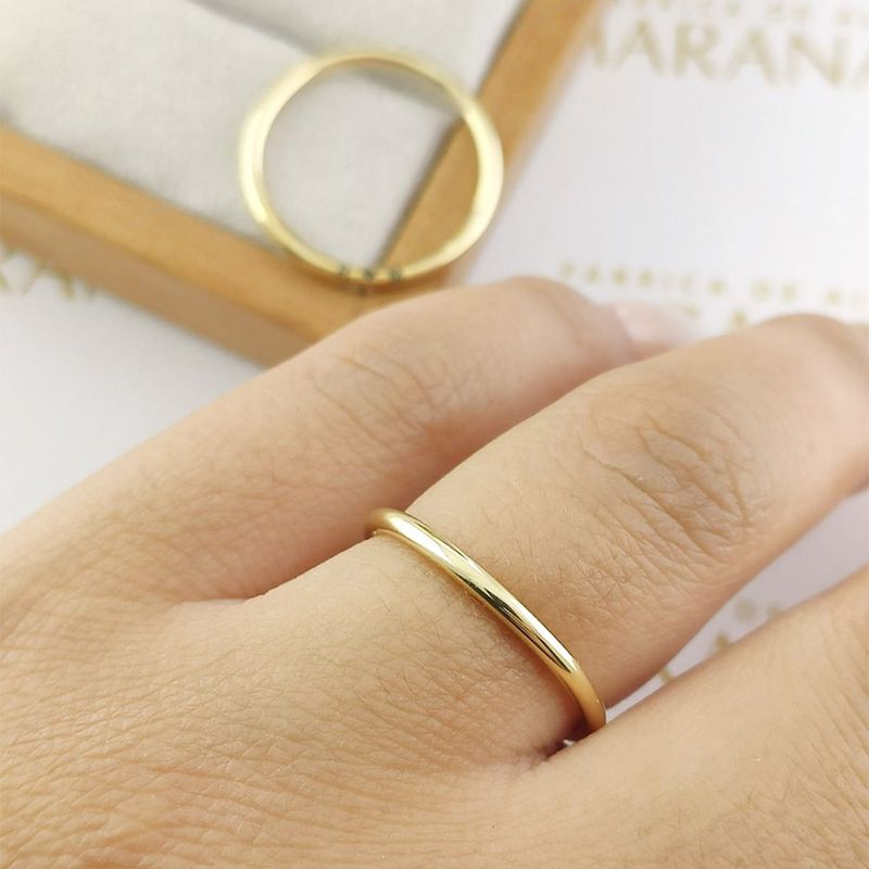 Alianças Em Ouro Modelo Irã 2mm Polida Cilíndrica