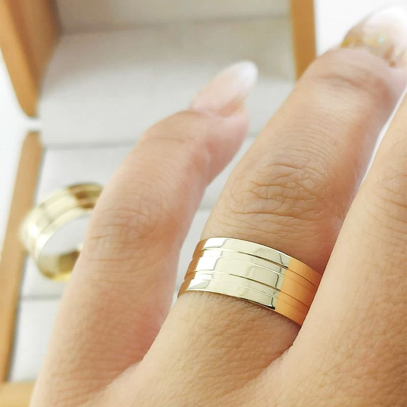Alianças Em Ouro 18k Israel 8mm Polida Reta