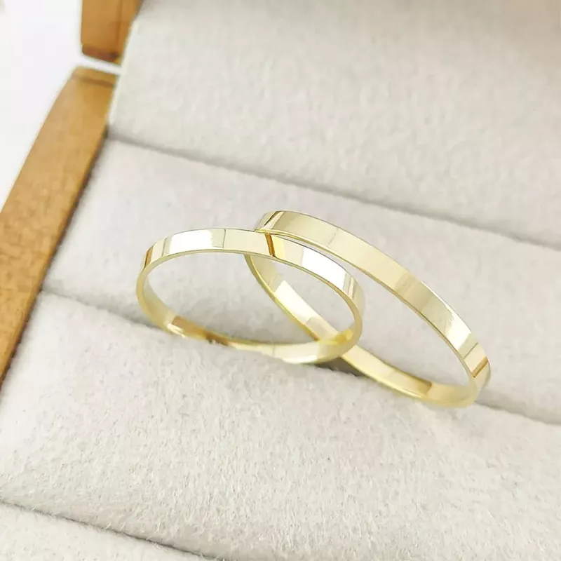 Alianças Em Ouro 18k Liubliana 2mm Polida Reta