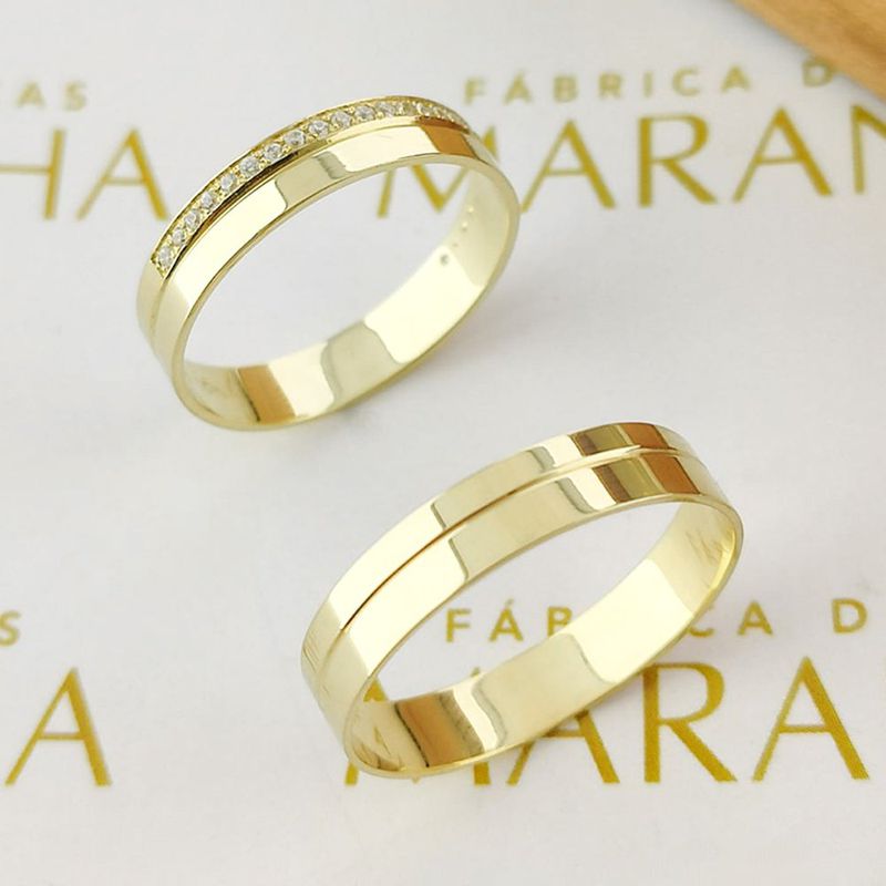 Alianças Em Ouro Oslo 4mm Polida Reta