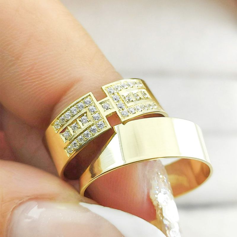 Alianças Em Ouro 18k Tunísia 6mm Polida Reta