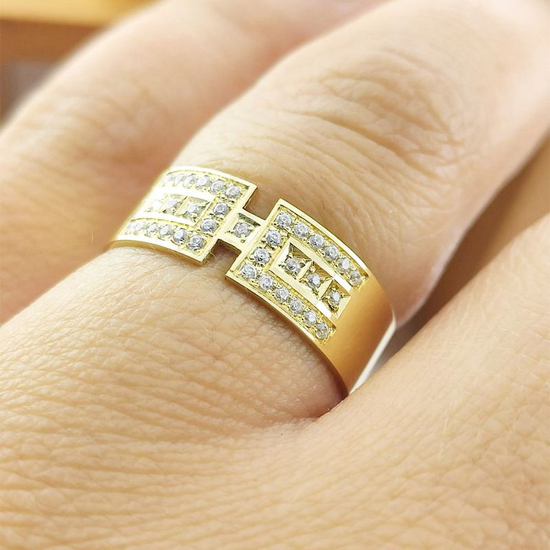 Alianças Em Ouro 18k Tunísia 6mm Polida Reta
