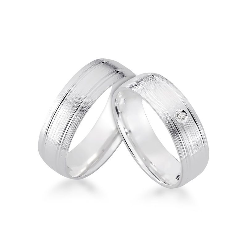 Alianças Em Prata 950 Barra Grande 6mm Fosco Lixado Meia Cana