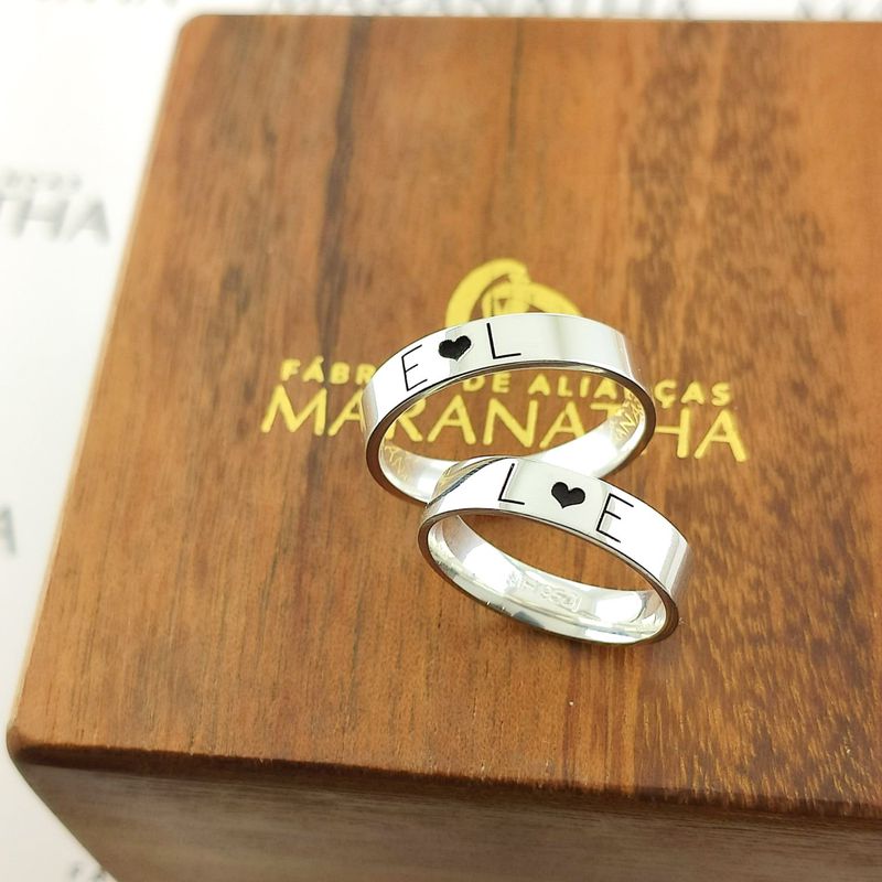 Alianças Em Prata 950 Coqueirinho 4mm Polida Reta