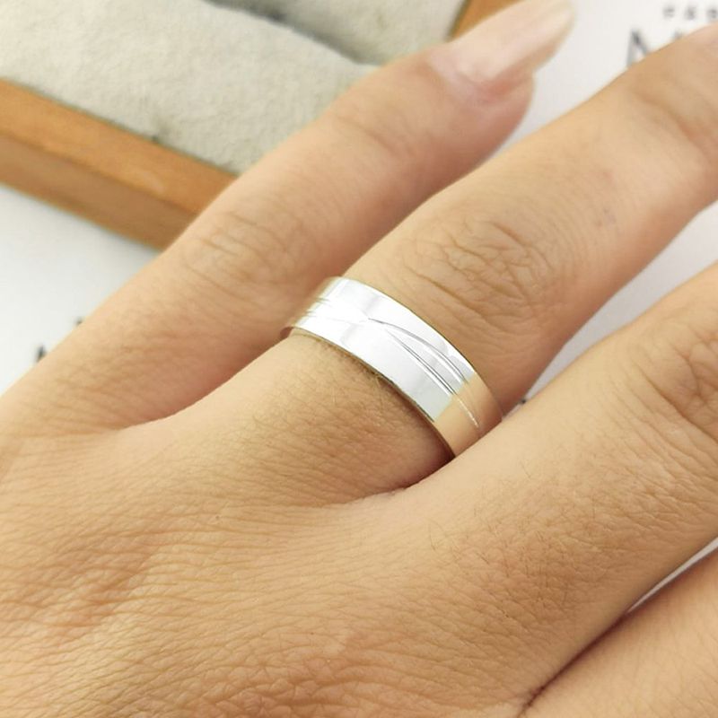 Alianças Em Prata 950 Farol 6mm Polida Reta