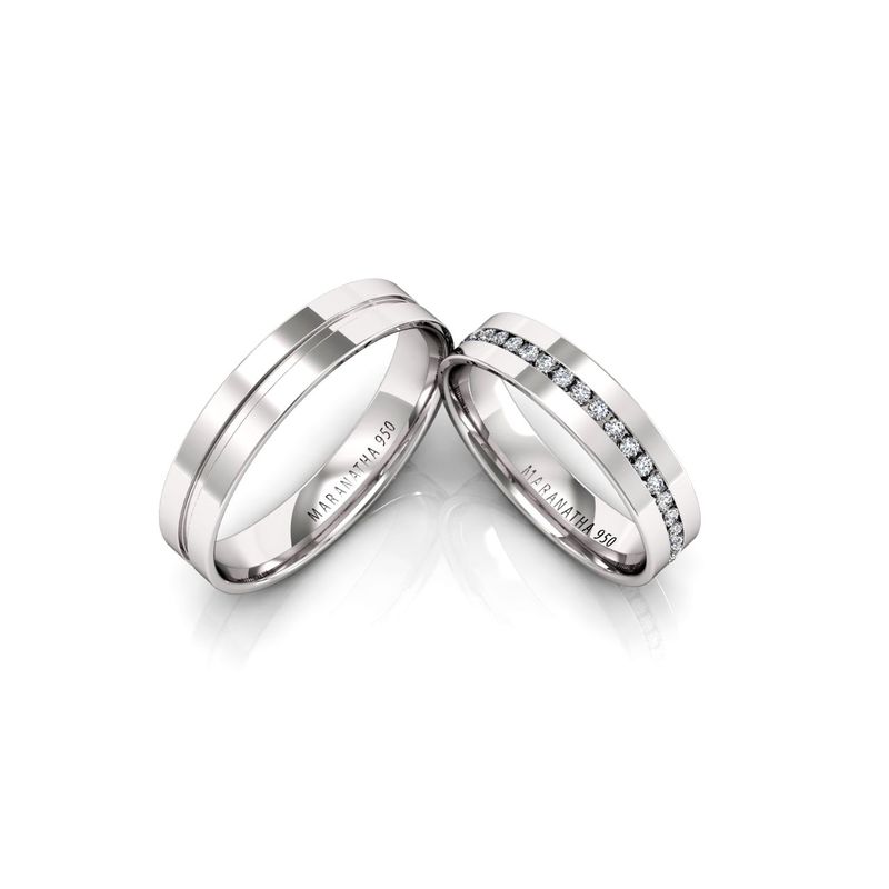 Alianças Em Prata 950 Guaraú 4mm Polida Reta