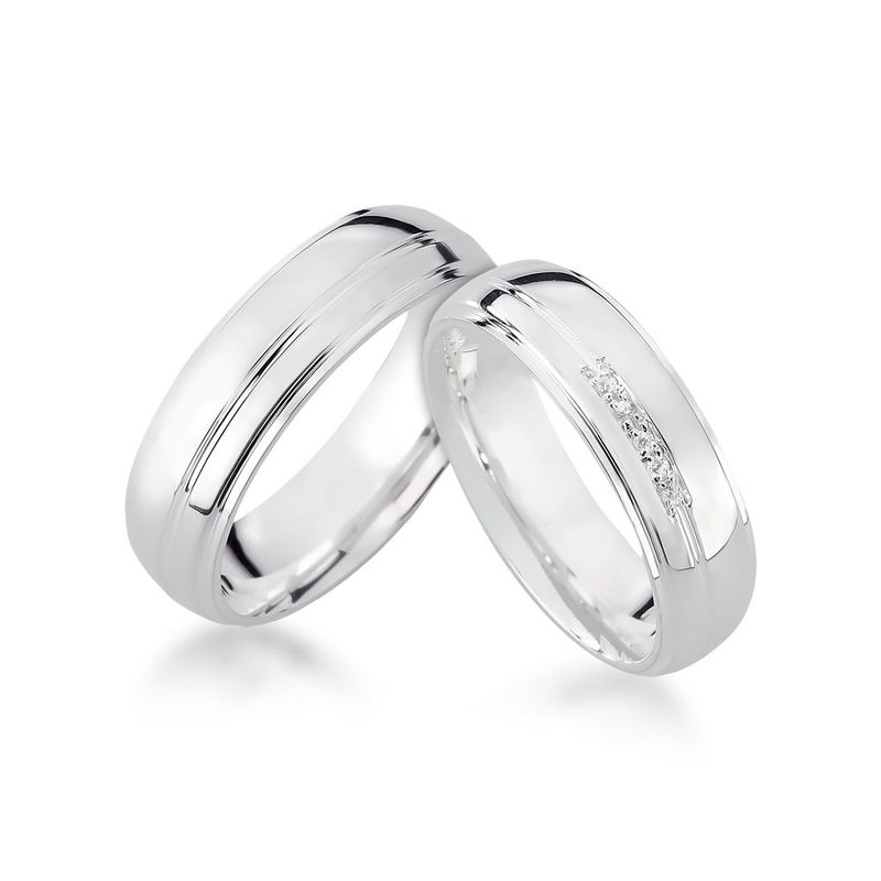 Alianças Em Prata 950 Gunga 6mm Polida Meia Cana