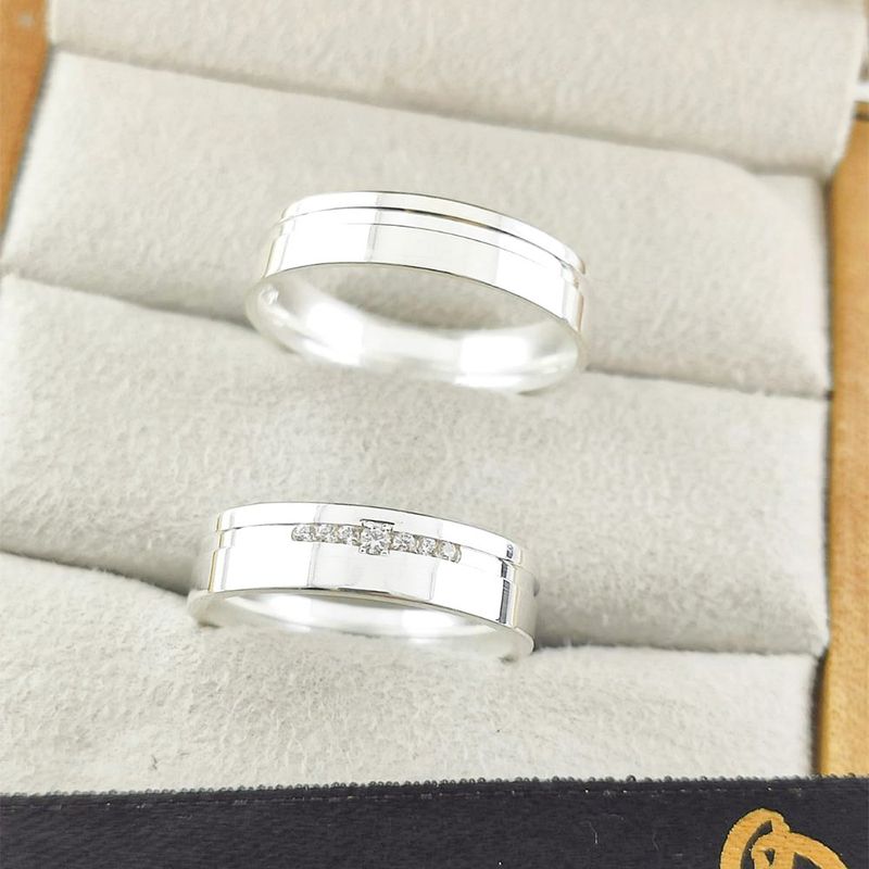 Alianças Em Prata 950 Itacoatiara 5mm Polida Reta