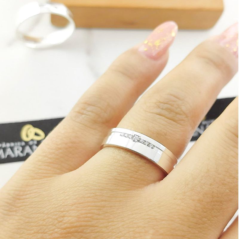 Alianças Em Prata 950 Itacoatiara 5mm Polida Reta