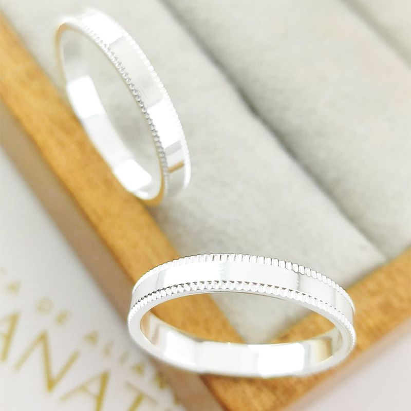 Alianças Em Prata 950 Itaparica 3mm Polida Reta