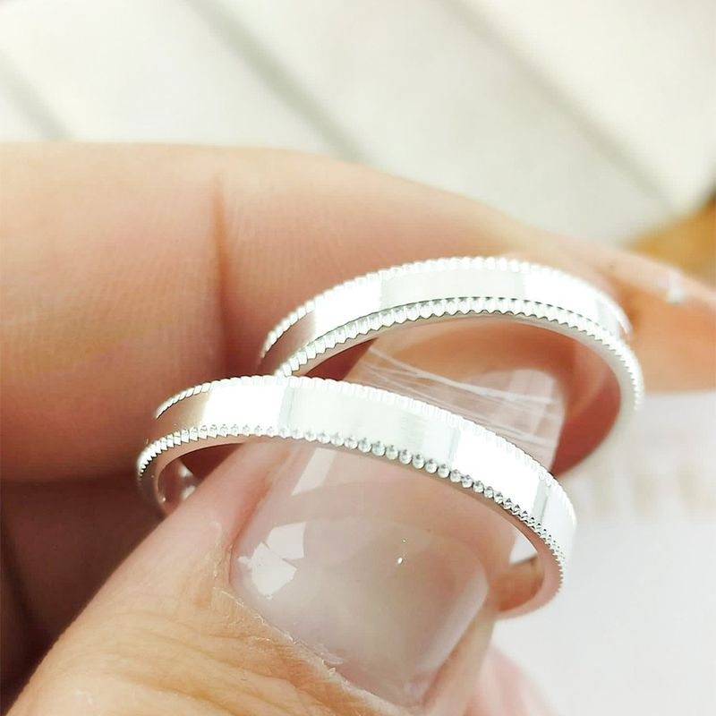Alianças Em Prata 950 Itaparica 3mm Polida Reta