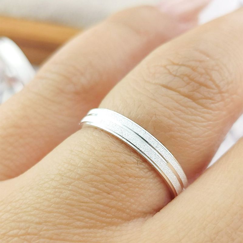 Alianças Em Prata 950 Maragogi 3mm Fosco Diamantado Reta