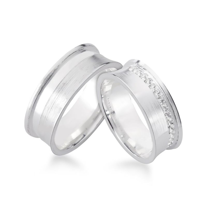 Alianças Em Prata 950 Porto De Galinhas 7mm Fosco Lixado Côncava