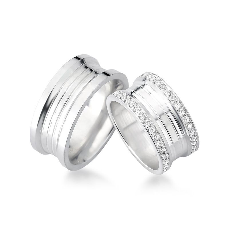 Alianças Em Prata 950 São Miguel 8mm Polida Reta