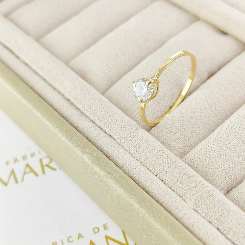 Anel De Noivado Amore Em Ouro 18k