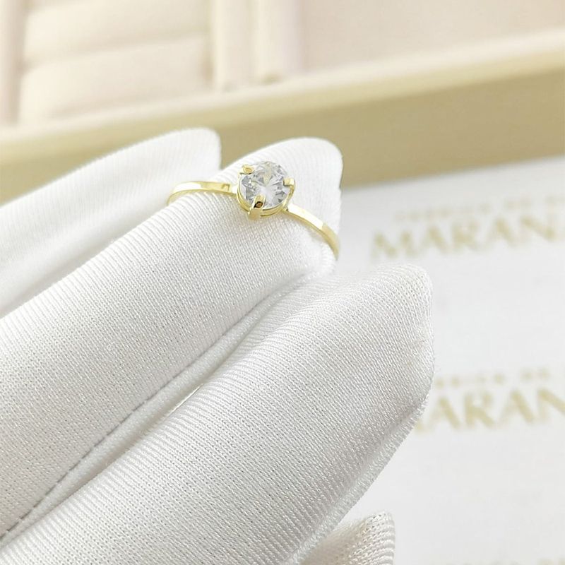 Anel De Noivado Amore Em Ouro 18k