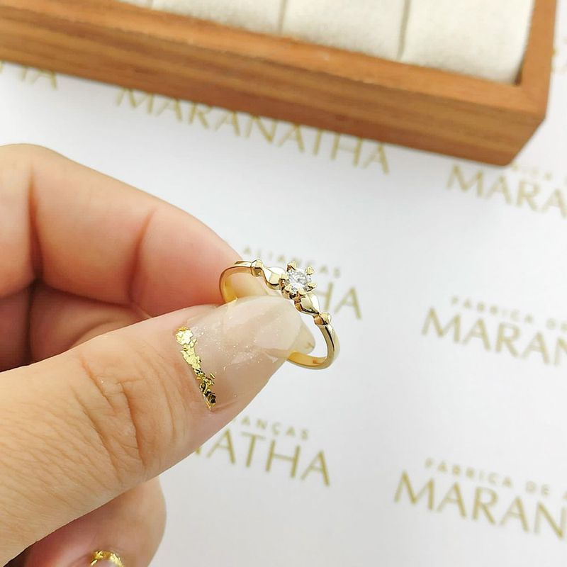 Anel De Noivado Ana Em Ouro 18k