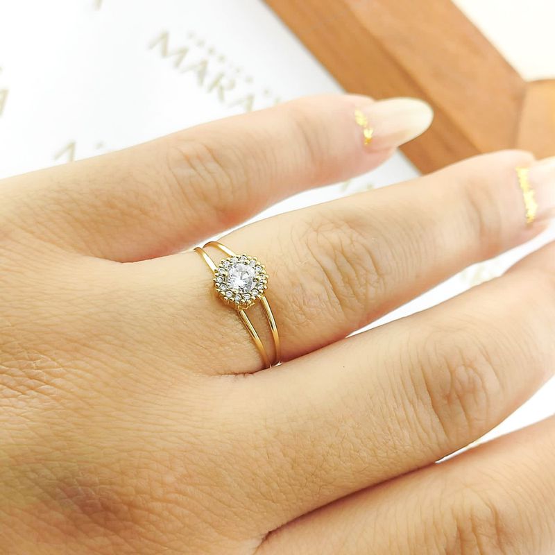 Anel De Noivado Forever Em Ouro 18k