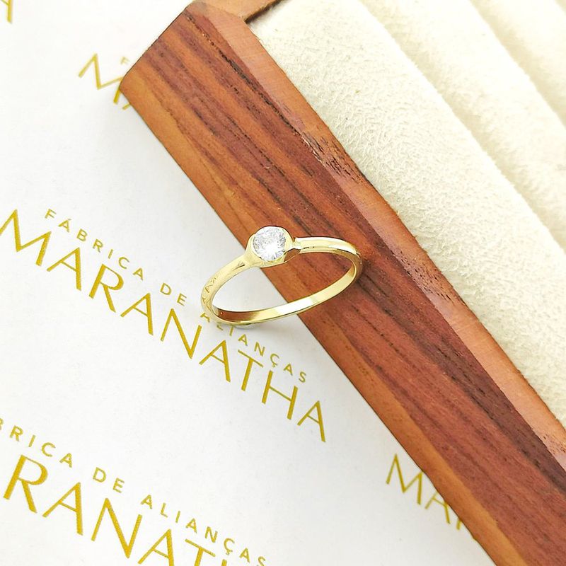Anel De Noivado Irene Em Ouro 18k