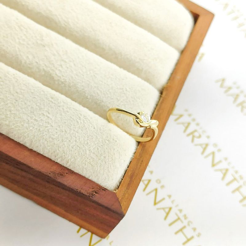 Anel De Noivado Jenifer Em Ouro 18k