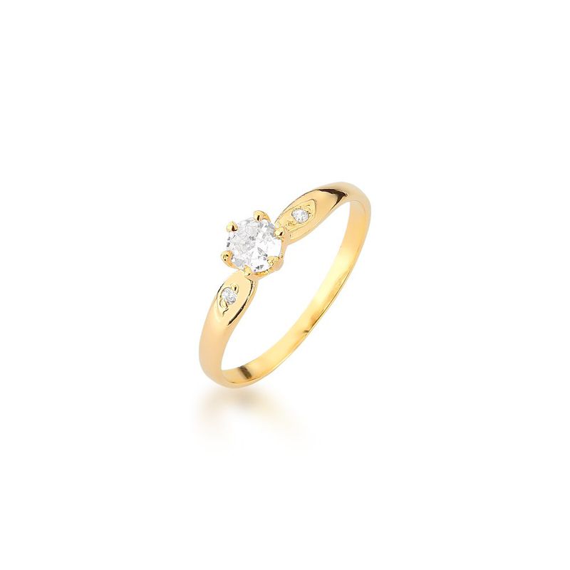 Anel De Noivado Raissa Em Ouro 18k