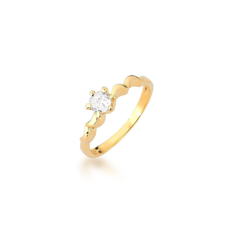 Anel De Noivado Renata Em Ouro 18k