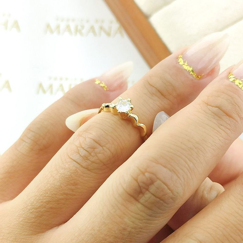 Anel De Noivado Renata Em Ouro 18k