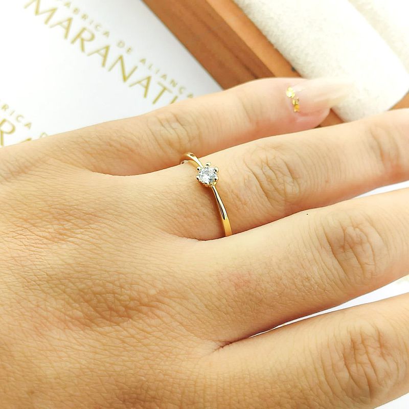 Anel De Noivado Thaís Em Ouro 18k