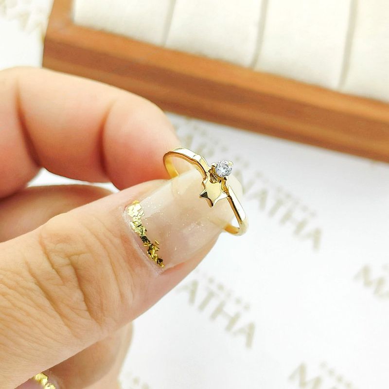 Anel De Estrela Beatriz Em Ouro 18k