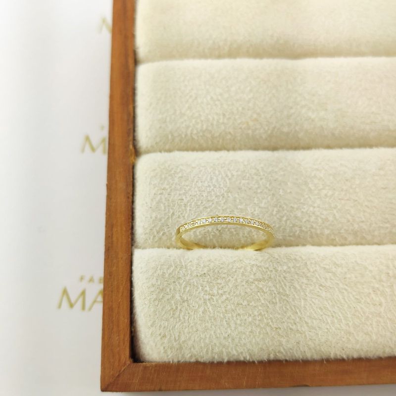 Anel Aparador Bárbara Em Ouro 18k