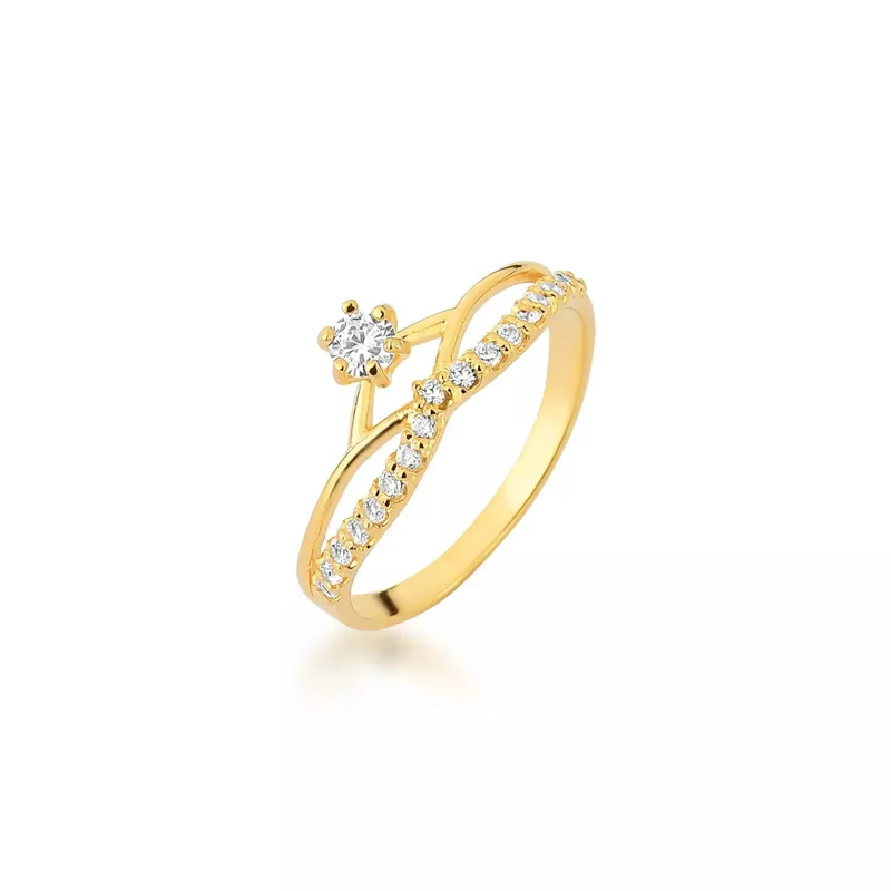 Anel De Noivado Maria Em Ouro 18k