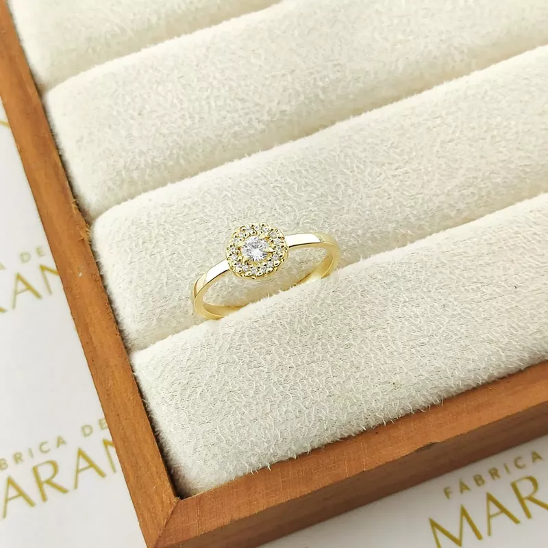 Anel De Noivado Julieta Em Ouro 18k