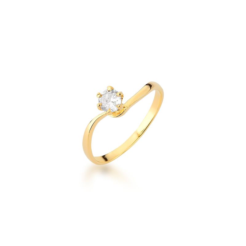 Anel De Noivado Alessandra Em Ouro 18k