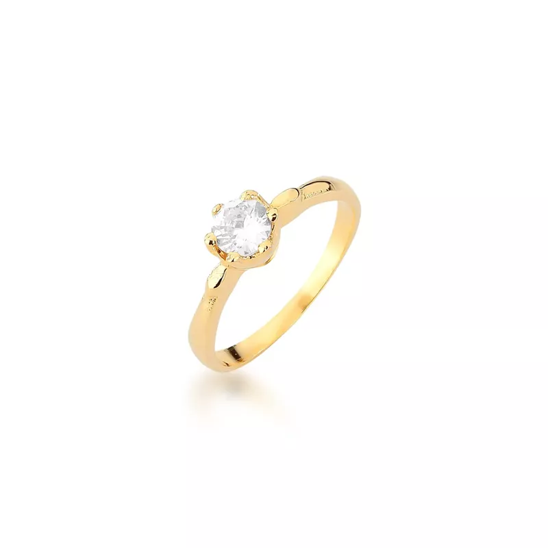 Anel De Noivado Camila Em Ouro 18k