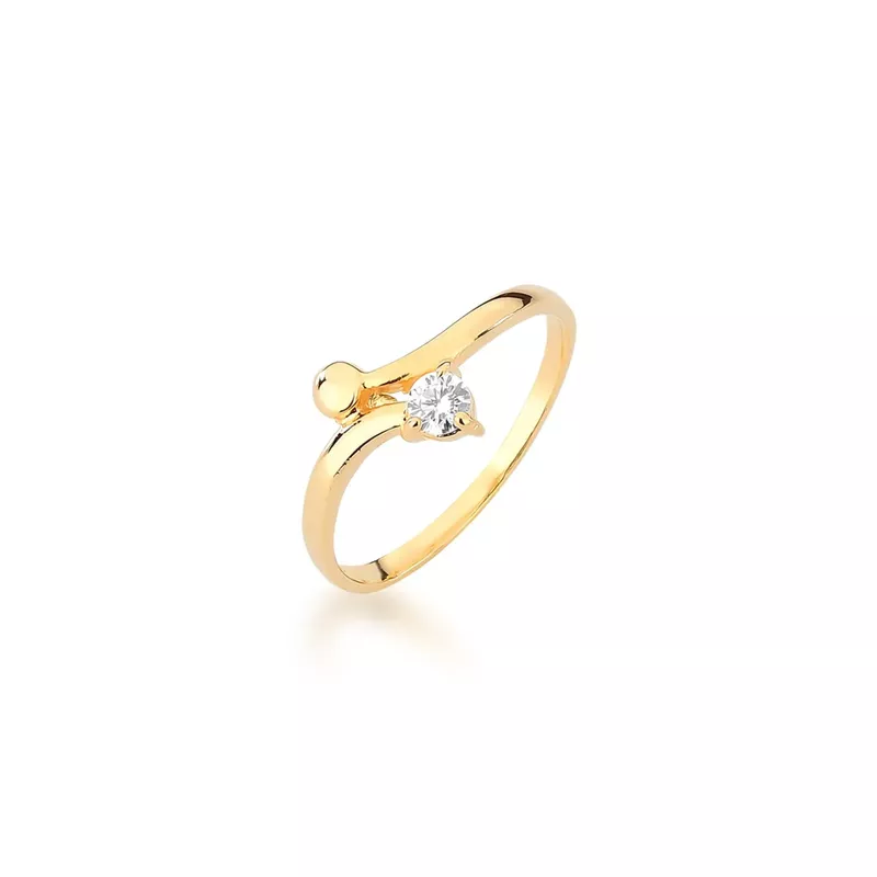 Anel De Noivado Lorena Em Ouro 18k