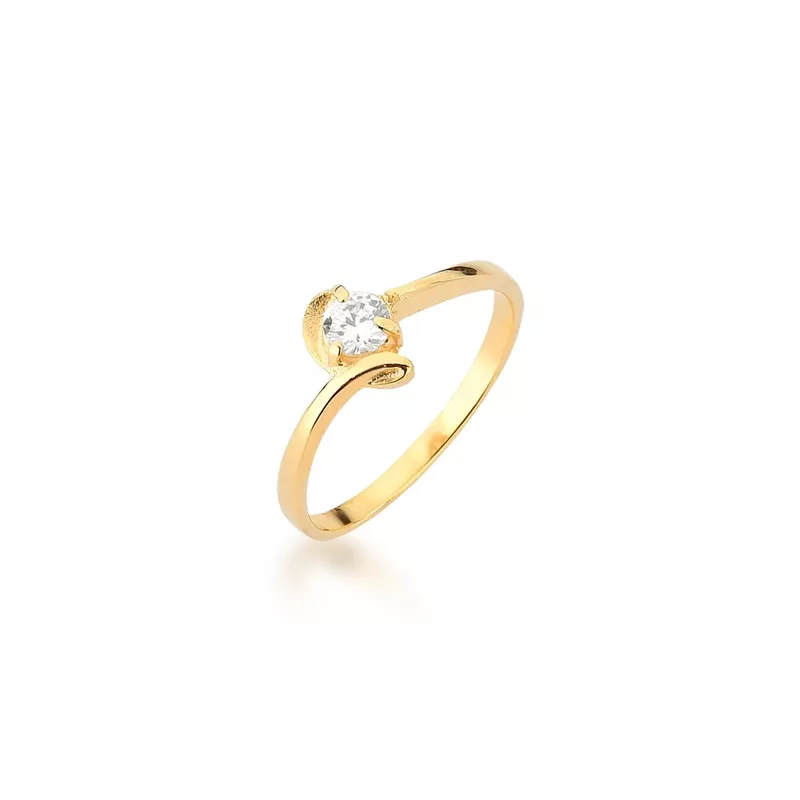 Anel De Noivado Manuela Em Ouro 18k