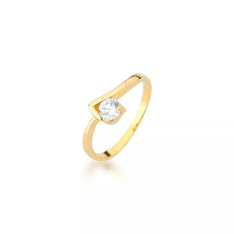 Anel De Noivado Raquel Em Ouro 18k
