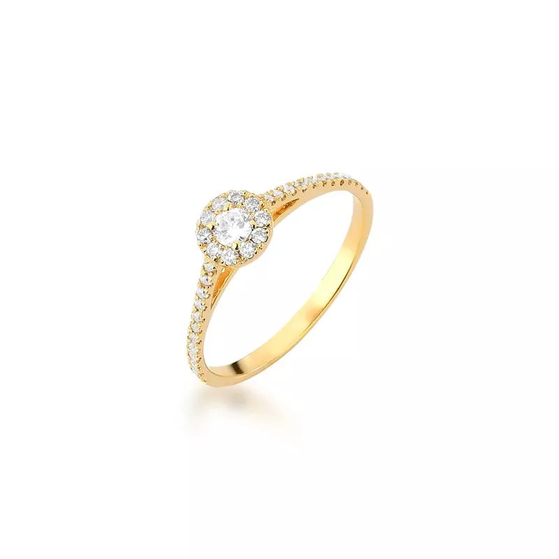 Anel De Noivado Yasmin Em Ouro 18k