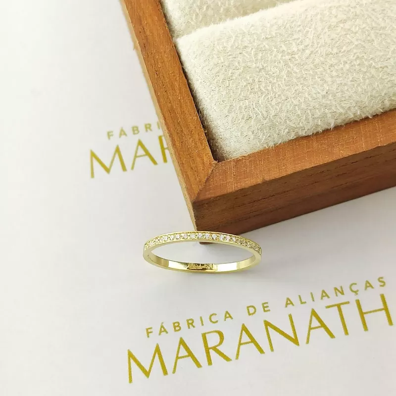 Anel Aparador Bárbara Em Ouro 18k