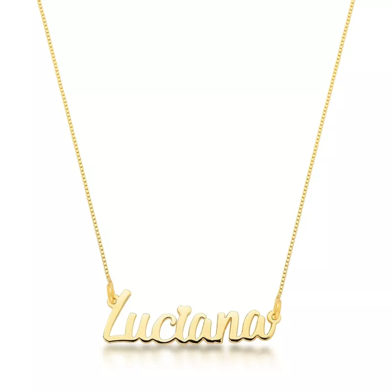 Colar Manuscrito Personalizado Em Ouro