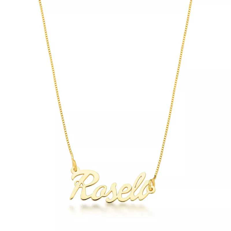 Colar Manuscrito Personalizado Em Ouro