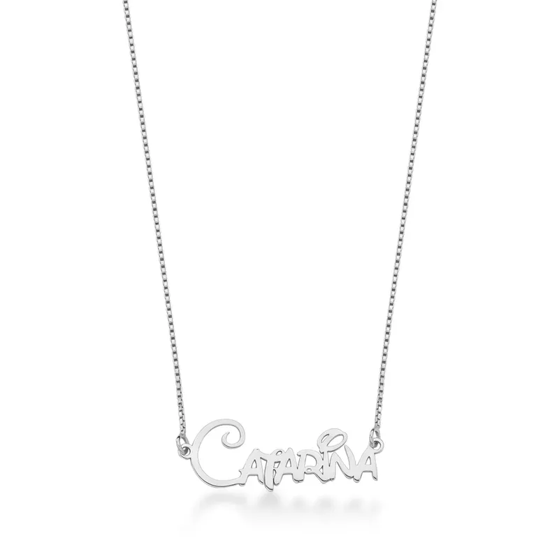 Colar Manuscrito Personalizado Em Prata