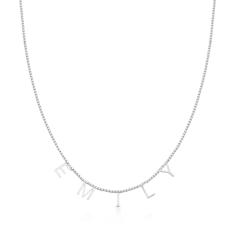 Colar Letras Personalizado Em Prata