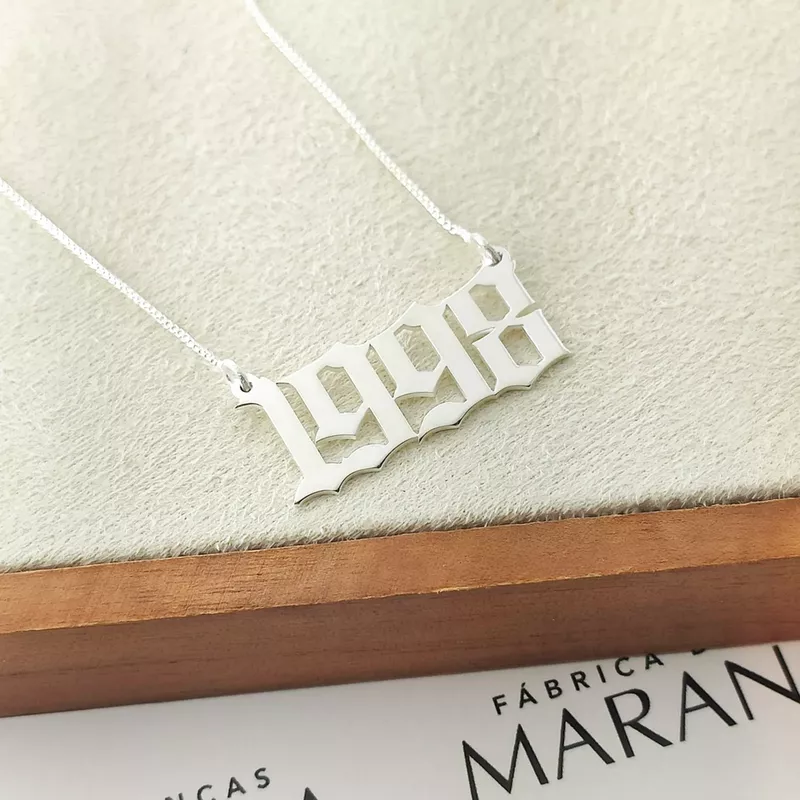 Colar Ano Personalizado Em Prata