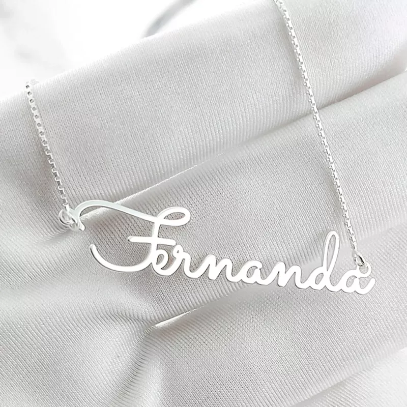 Colar Manuscrito Personalizado Em Prata