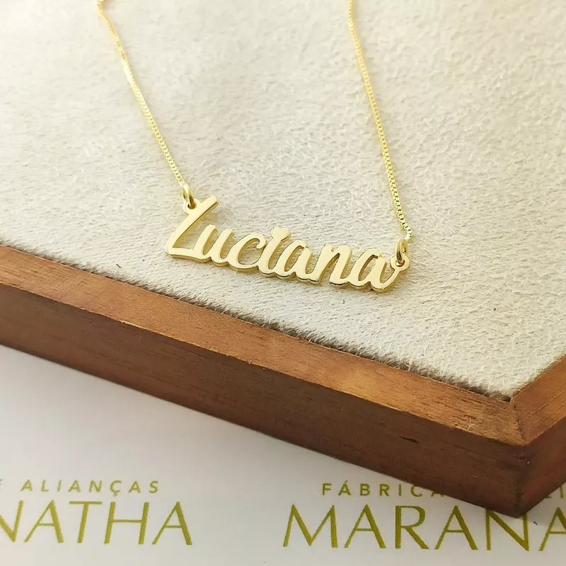 Colar Manuscrito Personalizado Em Ouro